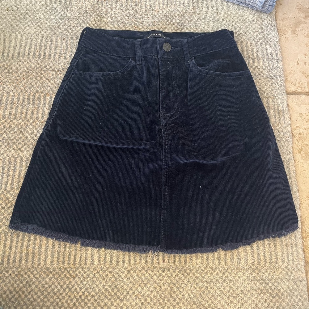 Navy blue brandy Melville corduroy mini skirt